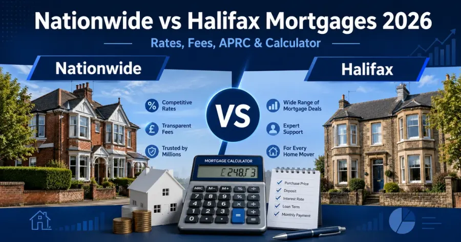 Nationwide vs Halifax Mortgages 2026: Rates, Fees, APRC & Calculator