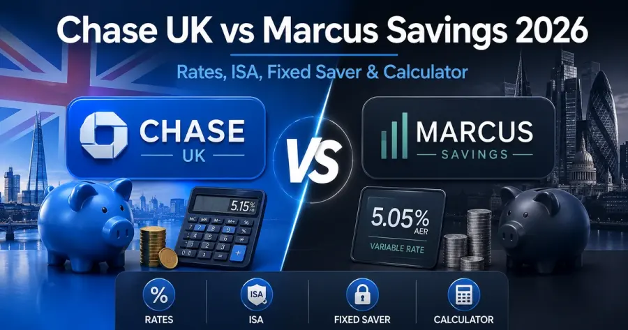 Chase UK vs Marcus 2026: مقارنة الادخار وISA بالحاسبة